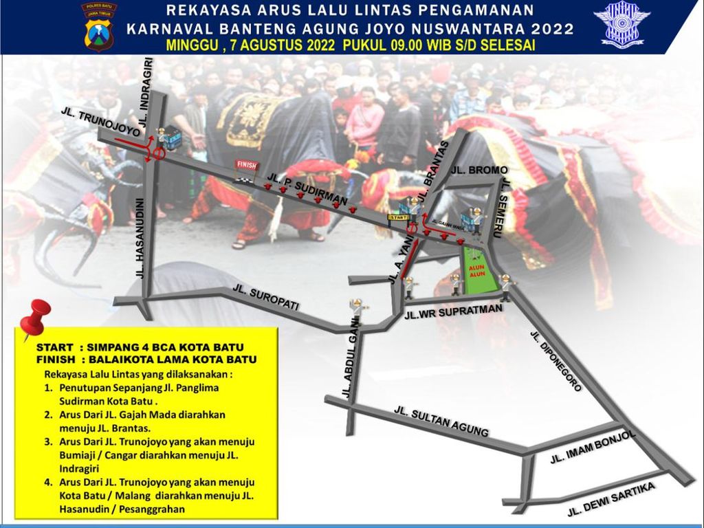 Ada Kirab 1.000 Banteng, Hindari Jalan Panglima Sudirman Kota Batu Ada Kirab 1.000 Banteng, Hindari Jalan Panglima Sudirman Kota Batu