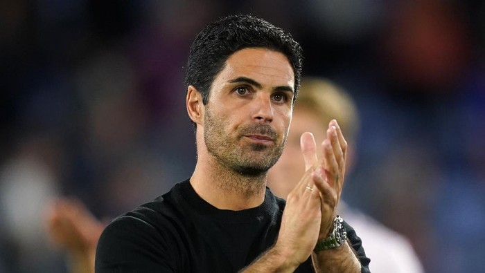 Arsenal manager Mikel Arteta celebrates victory during the Premier League match at Selhurst Park, London. Picture date: Friday August 5, 2022. (Photo by Adam Davy/PA Images via Getty Images)