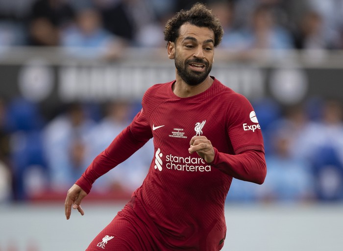 LEICESTER, ENGLAND - JULY 30: Mohamed Salah of Liverpool during The FA Community Shield between Manchester City and Liverpool FC at The King Power Stadium on July 30, 2022 in Leicester, England. (Photo by Visionhaus/Getty Images)