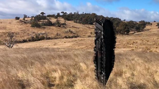 Debris from SpaceX Crew-1 is seen on a field in Dalgety, Australia July 29, 2022 in this picture obtained from social media. Brad Tucker/via REUTERS  THIS IMAGE HAS BEEN SUPPLIED BY A THIRD PARTY. MANDATORY CREDIT.