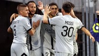 Gol-gol PSG dibuat oleh Neymar, Achraf Hakimi, Marquinhos, dan brace Lionel Messi (NurPhoto via Getty Images/NurPhoto)