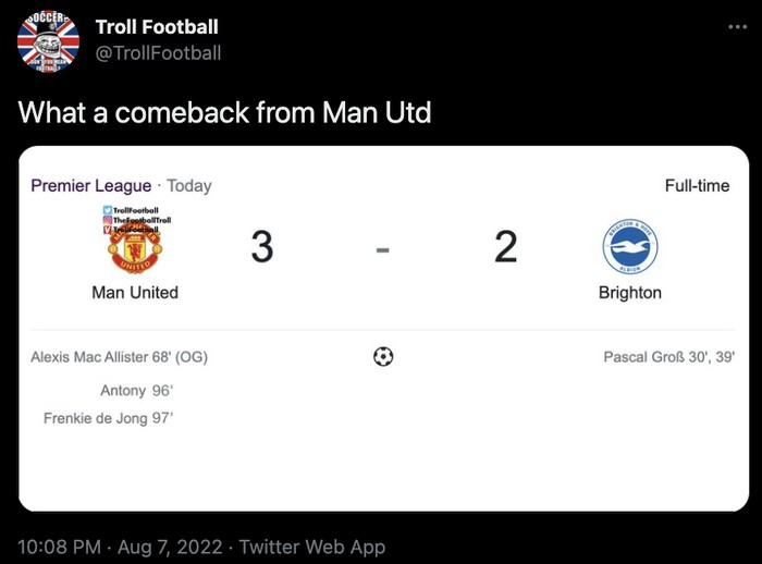 MU vs Brighton Meme MU vs Brighton