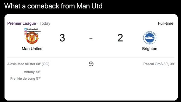 MU Kalah, Disindir Meme Bisa Comeback berkat Pemain Khayalan