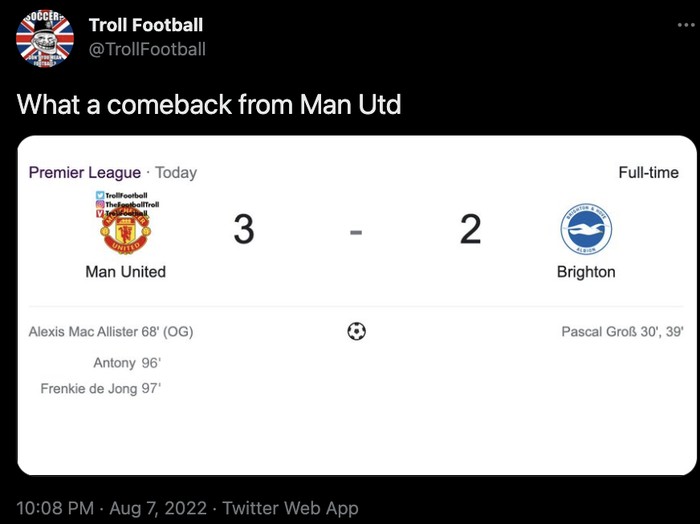 Meme MU vs Brighton