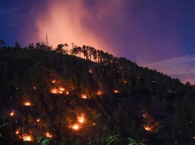 Begini Titik Api yang Membakar Lahan di Samosir, Merahnya Membara
