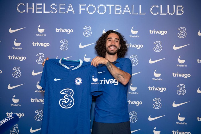 COBHAM, ENGLAND - AUGUST 05: Marc Cucurella of Chelsea during his unveiling at Chelsea Training Ground on August 5, 2022 in Cobham, England. (Photo by Darren Walsh/Chelsea FC via Getty Images)