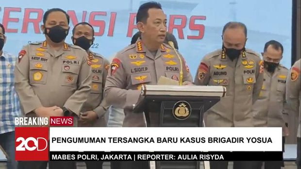 keterangan pers Kapolri terkait kematian Brigadir J. screenshot by 20detik