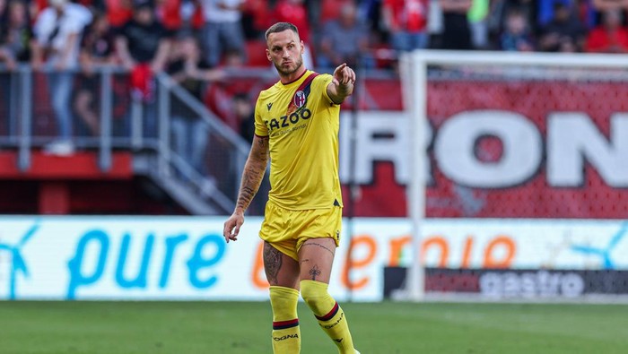 ENSCHEDE, NETHERLANDS - JULY 29: Marko Arnautovic of Bologna during the Pre-season friendly match between FC Twente and Bologna at De Grolsch Veste on July 29, 2022 in Enschede, Netherlands. (Photo by Marcel ter Bals/Orange Pictures/BSR Agency/Getty Images)