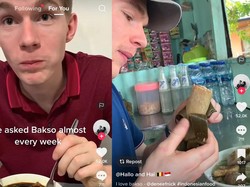 Bule Belgia Ini Kepincut Bakso, Apalagi Dimakan Pakai Lontong