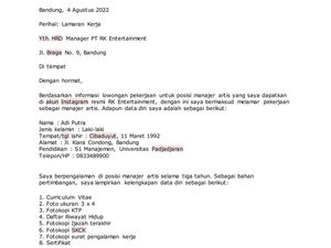 6 Contoh Surat Lamaran Kerja di PT yang Dilirik HRD 6 Contoh Surat Lamaran Kerja di PT yang Dilirik HRD