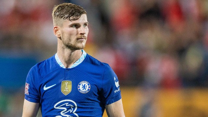 ORLANDO, FL - JULY 23: Timo Werner (11) of Chelsea during a game between Arsenal FC and Chelsea FC at Camping World on July 23, 2022 in Orlando, Florida. (Photo by Trevor Ruszkowski/ISI Photos/Getty Images)