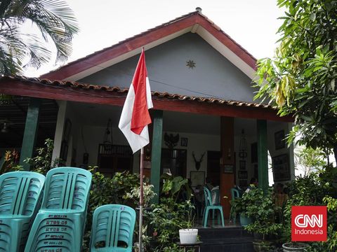 Suasana markas kelompok keroncong Krontjoeng Toegoe di Tugu, Jakarta Utara, Minggu (7/8/2022).