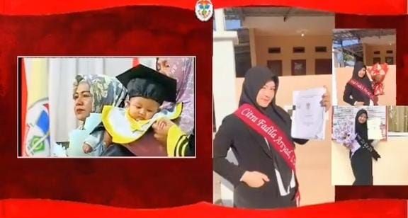 Bayi Berusia 4 Bulan Ikut Wisuda Wakili Kedua Orangtuanya