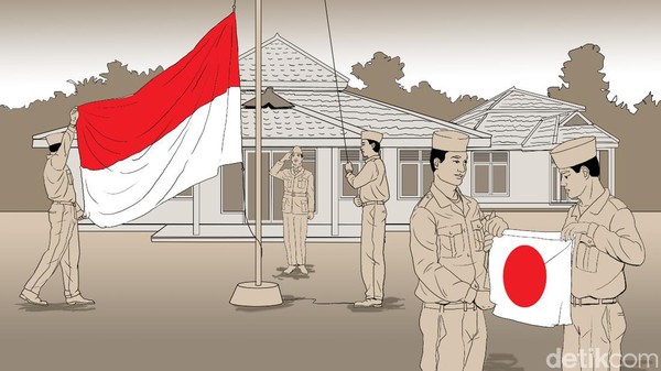 Upacara Bendera di Rengasdengklok Ilustrasi upacara Bendera di Rengasdengklok tanggal 16 Agustus 1945