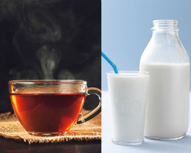 Ilustrasi teh dan susu hewani atau nabati yang tidak boleh dikombinasikan
