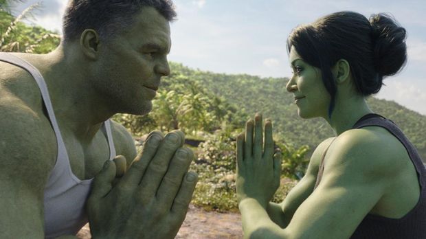 (L-R): Mark Ruffalo as Smart Hulk / Bruce Banner and  Tatiana Maslany as Jennifer 