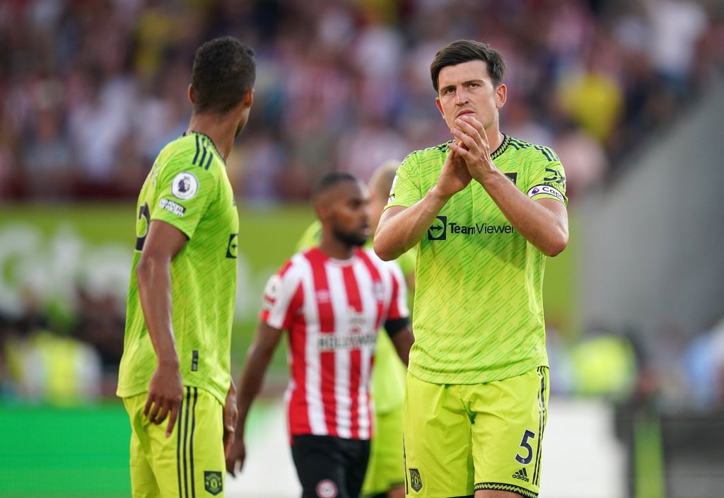 Manchester United's Harry Maguire reacts after the Premier League match at the Gtech Community Stadium, Brentford. Picture date: Saturday August 13, 2022. (Photo by John Walton/PA Images via Getty Images)