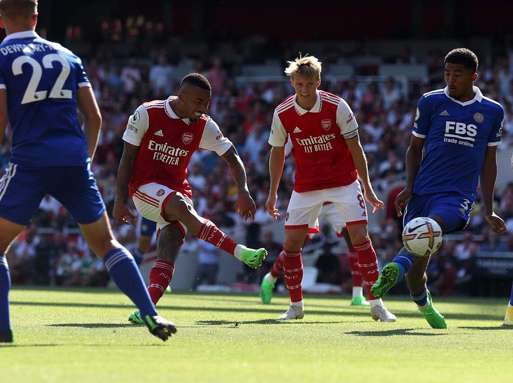 Arsenal Gilas Leicester, Gabriel Jesus Kecewa Tak Cetak 4 Gol Arsenal Gilas Leicester, Gabriel Jesus Kecewa Tak Cetak 4 Gol