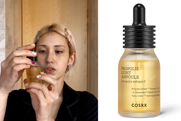 Setelah menggunakan Propolis Synergy Toner, So Mi menggunakan serum dari seri yang sama yaitu Propolis Light Ampoule