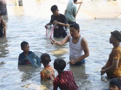 Peringati HUT RI, Dedi Mulyadi Berburu Ikan Bareng Warga Purwakarta
