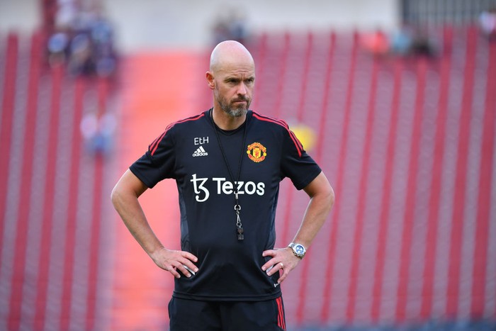 BANGKOK, THAILAND - JULY 11: Erik ten Hag manager of Manchester United during a training session ahead of the preseason friendly match between Liverpool and Manchester United at Rajamangala Stadium on July 11, 2022 in Bangkok, Thailand. (Photo by Supakit Wisetanuphong/MB Media/Getty Images)