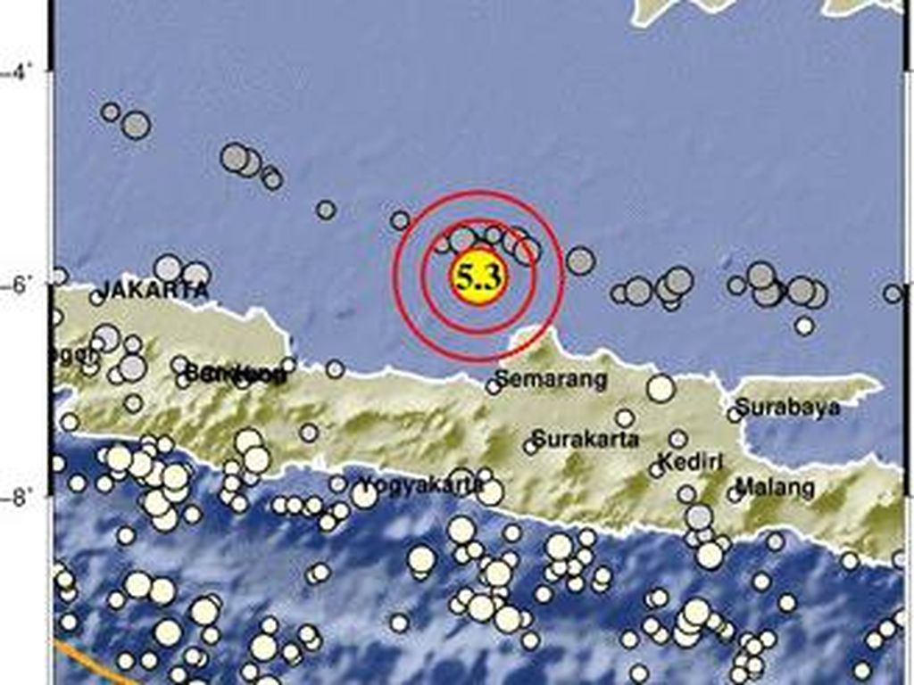 Gempa M 5,3 Guncang Perairan Utara Jepara