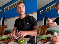 Bule Jerman Cicip Ikan Bakar Langsung di Pasar, Ini Komentarnya