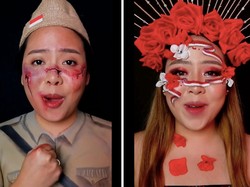 6 Kreasi Makeup Kemerdekaan RI ke-77 dari Beauty Influencer, Bikin Takjub