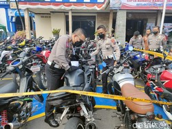 Polisi Kediri Jaring 101 Unit Motor Berknalpot Brong