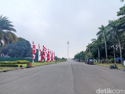 Sterilisasi Jelang HUT Ke-77 RI, Begini Suasana Kawasan Monas Pagi Ini