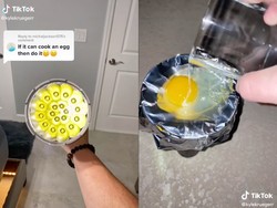 TikToker Eksperimen Masak Telur di Senter Rp 10 Juta, Senternya Malah Rusak!