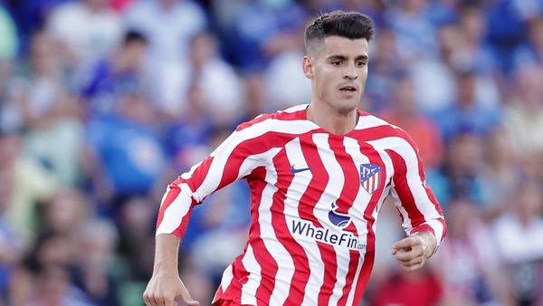 GETAFTE, SPAIN - AUGUST 15: Alvaro Morata of Atletico Madrid  during the La Liga Santander  match between Getafe v Atletico Madrid at the Coliseum Alfonso Perez on August 15, 2022 in Getafte Spain (Photo by David S. Bustamante/Soccrates/Getty Images)