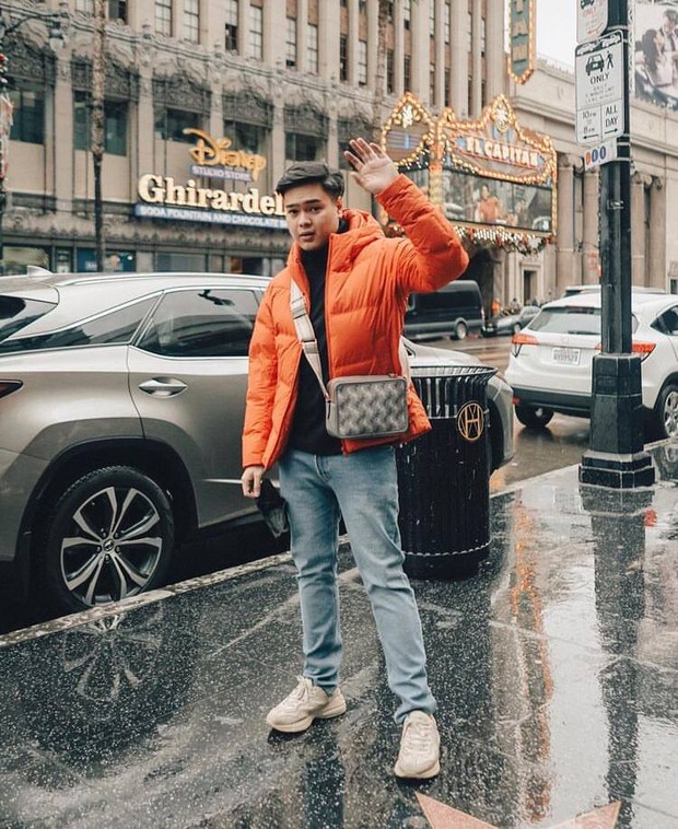 Jeje dengan jaket padded oranye/ foto: Instagram.com/ @jejesoekarno