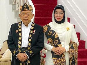 Maruf Amin Pakai Baju Adat Tanah Kelahirannya di Upacara HUT ke-77 RI