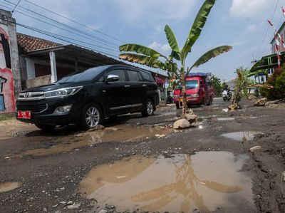Protes Jalan Rusak, Warga Tanam Pohon di Tengah Jalan