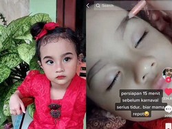 Viral Bangun Tidur Langsung Cantik, Anak Ikut Karnaval Dirias Ibu Saat Tidur