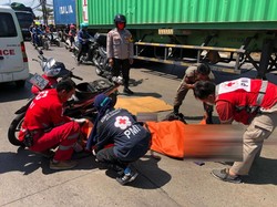 Driver Ojol Tewas Terlindas Truk Trailer di Kalianak Surabaya