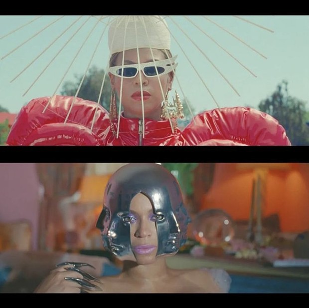 Foto: instagram.com/heidi_337 Beyonce memakai 2 headpiece kreasi Heidi Lee/