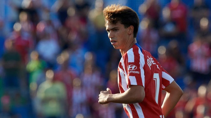 Joao Felix second striker of Atletico de Madrid and Portugal during the La Liga Santander match between Getafe CF and Atletico de Madrid at Coliseum Alfonso Perez on August 15, 2022 in Getafe, Spain. (Photo by Jose Breton/Pics Action/NurPhoto via Getty Images)