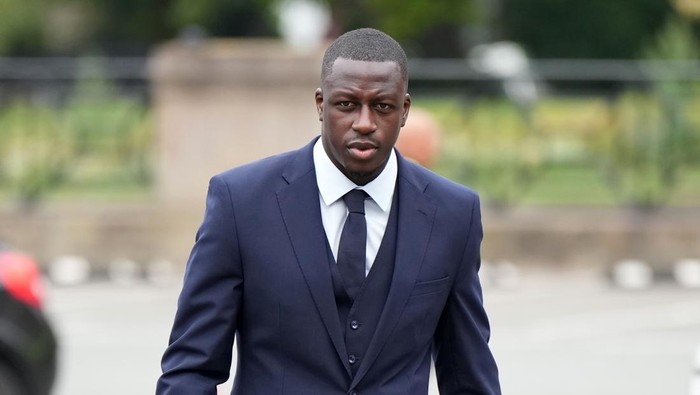 CHESTER, UNITED KINGDOM – AUGUST 15:  Benjamin Mendy, a player for Manchester City, arrives for the first day of his trial at Chester Crown Court on August 15, 2022 in Chester, England. Mendy, is charged with eight counts of rape involving seven women between October 2018 and August 2021. Mendy was suspended by Man City after being charged by police. He denies all charges.  (Photo by Christopher Furlong/Getty Images)