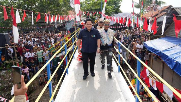 Erick Thohir Resmikan Jembatan, Ini Tampilan Sebelum dan Sesudah Dibangun Baru