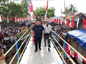 Erick Thohir Resmikan Jembatan, Ini Tampilan Sebelum dan Sesudah Dibangun Baru