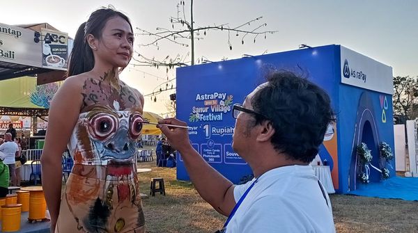Keren! 8 Goresan Kuas Lukis Tubuh di Sanur Village Festival