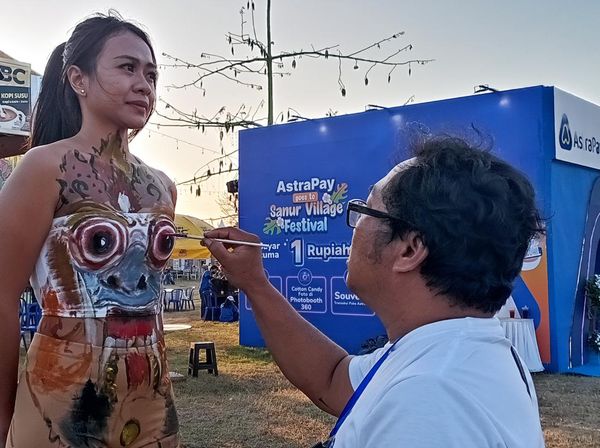 Keren! 8 Goresan Kuas Lukis Tubuh di Sanur Village Festival