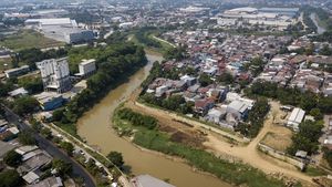 Penampakan dari Udara Progres Normalisasi Kali Bekasi