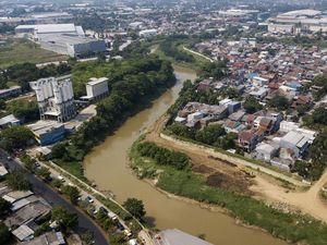 Penampakan dari Udara Progres Normalisasi Kali Bekasi Penampakan dari Udara Progres Normalisasi Kali Bekasi