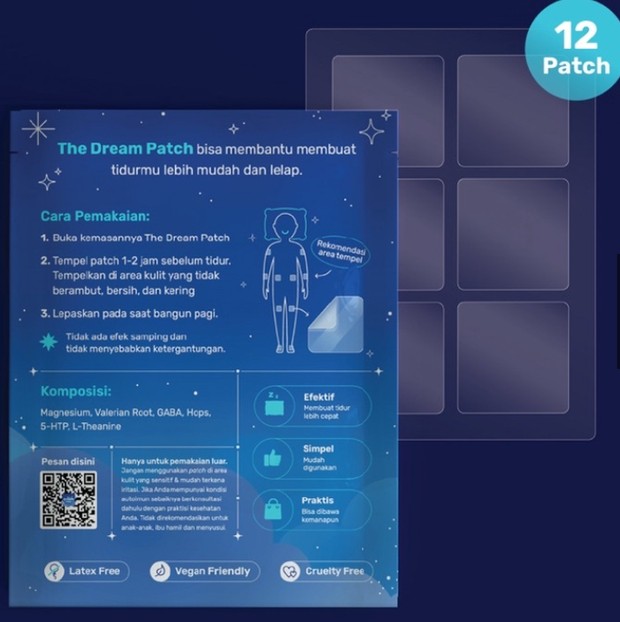 The Dream Patch - Sleeping Patch/foto: shopee.co.id/thedreampatch The Dream Patch - Sleeping Patch