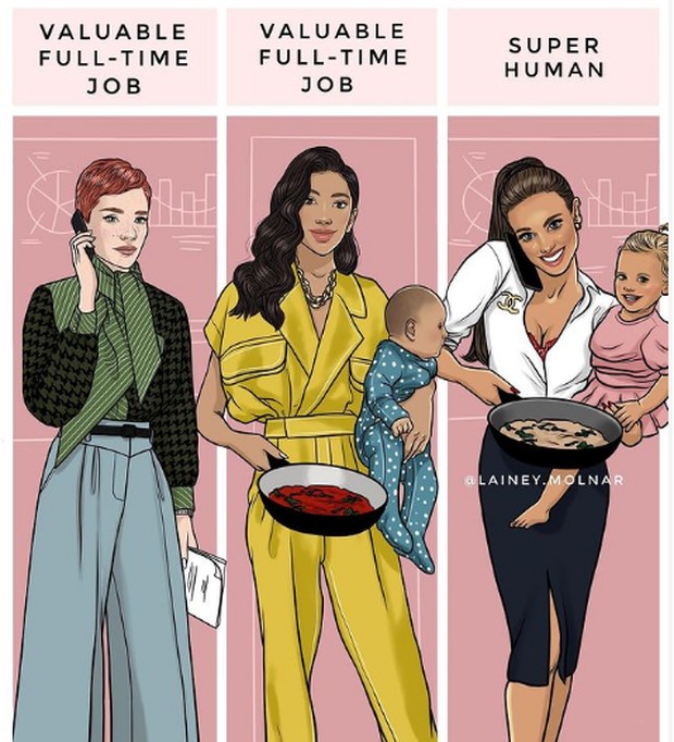 Ilustrasi tiga perempuan dengan pilihan berbeda/ Foto: instagram/lainey.molnar Ilustrasi tiga perempuan dengan pilihan berbeda/ Foto: instagram/lainey.molnar