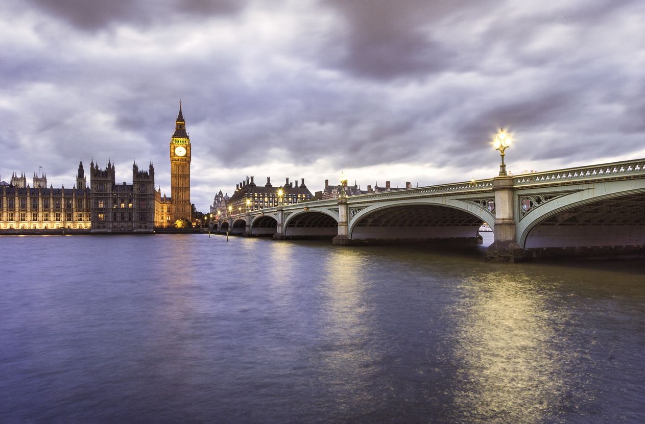 The Palace of Westminster is the meeting place of the House of Commons and the House of Lords, the two houses of the Parliament of the United Kingdom. Commonly known as the Houses of Parliament after its occupants, it is also known as the 'heart of British politics'. The Palace lies on the north bank of the River Thames in the City of Westminster, in central London.