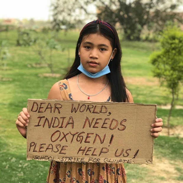 Aksi protes Licypriya terhadap isu iklim di India